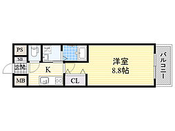 彩都シオン 1Kの間取図画像