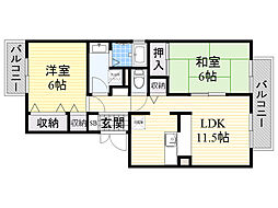 ネオパーチェ 2LDKの間取図画像