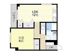 シンシア曽根西レジデンス 1LDKの間取図画像
