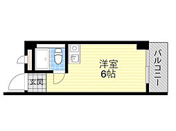 フロントリバー豊中 ワンルームの間取図画像