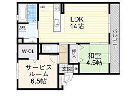 パストラル・エント岡町 1SLDKの間取図画像