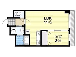 石塚ハイム 1LDKの間取図画像