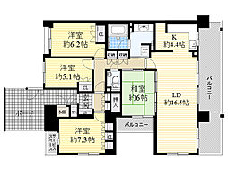 ジオ千里桃山台2番館 4LDKの間取図画像