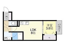 WIN蛍池2 1LDKの間取図画像