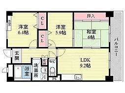 グランヴェール萩原 3LDKの間取図画像