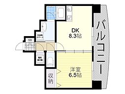 サンレムート・江坂2nd 1DKの間取図画像