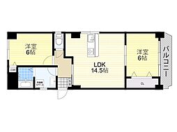 アカツキマンション 2LDKの間取図画像