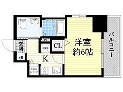 エスリード江坂広芝町 1Kの間取図画像