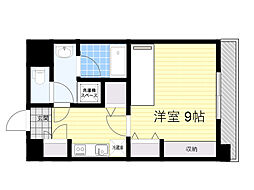 アスール江坂 1Kの間取図画像