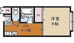 ハイツ岸本 1DKの間取図画像