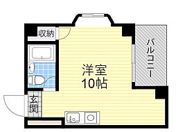グリーン螢 ワンルームの間取図画像