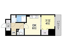 TOPAZ江坂 1DKの間取図画像