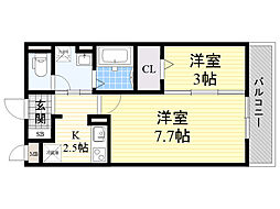 ドマーニ・マエガワ 2Kの間取図画像
