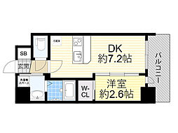 セレニテ江坂アリア 1DKの間取図画像