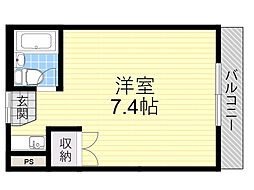 マンションミネット3号館 ワンルームの間取図画像