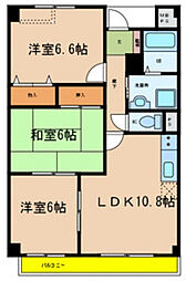 エーデル雲雀丘三番館 3LDKの間取図画像