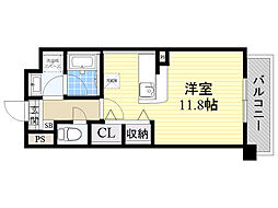 サクシード胤 ワンルームの間取図画像