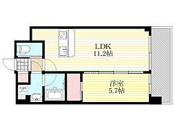 グランカーサ新大阪South 1LDKの間取図画像