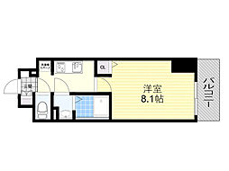 TOPAZ江坂 1Kの間取図画像