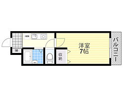 ヴィア・シミズ 1Kの間取図画像
