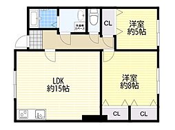 ロイヤルハイツ 2LDKの間取図画像