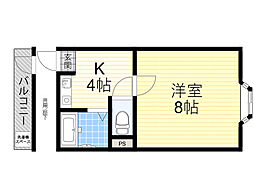 オーナーズマンション鉢塚 1Kの間取図画像