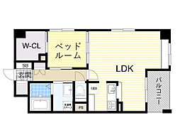 CASSIA江坂 1LDKの間取図画像