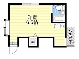 フルーレ豊中 ワンルームの間取図画像