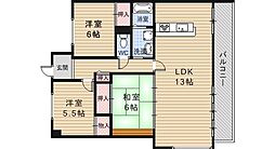 エステート松尾3 3LDKの間取図画像