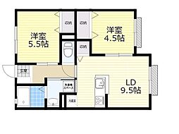 サンマルコ川西 2LDKの間取図画像