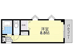 アクセス・コート箕面 1Kの間取図画像