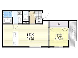 Grand jete 萩原 1LDKの間取図画像