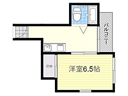 スタジオ108レザン中桜塚 1Kの間取図画像