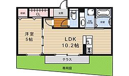 アンブロシア 1LDKの間取図画像