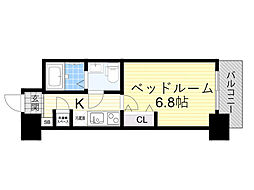 アドバンス江坂ラシュレ 1Kの間取図画像