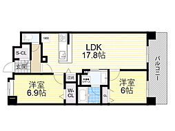 CASAMARINAMONTECARLO 2LDKの間取図画像