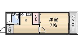 シャトー野間 1Kの間取図画像