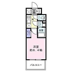 エスリード新大阪ザ・プレミアWEST 6階1Kの間取り