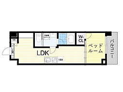 リビー東三国 1LDKの間取図画像