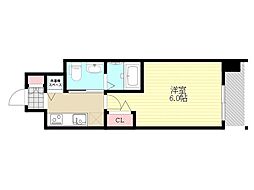 エスリード新大阪NORTH 1Kの間取図画像