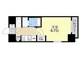 エステムコート新大阪14アイシー 1Kの間取図画像