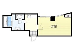 ユニバーサルコート柴原 1Kの間取図画像
