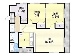 エステート箕輪 2SLDKの間取図画像