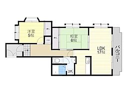 T・メゾンシャルマント1 2LDKの間取図画像