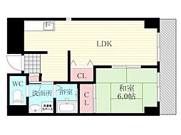 ラフィネ淀川 1LDKの間取図画像