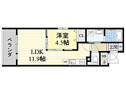 ジョイフルライフ緑地公園 1LDKの間取図画像