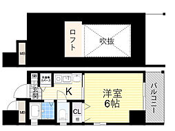 エステムコート新大阪3ステーションプラザ 1Kの間取図画像