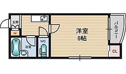 第2シャトーサンショウ 1Kの間取図画像