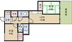 メゾン・ド・ロワール 2LDKの間取図画像