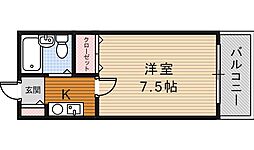ビーナスムーン 1Kの間取図画像